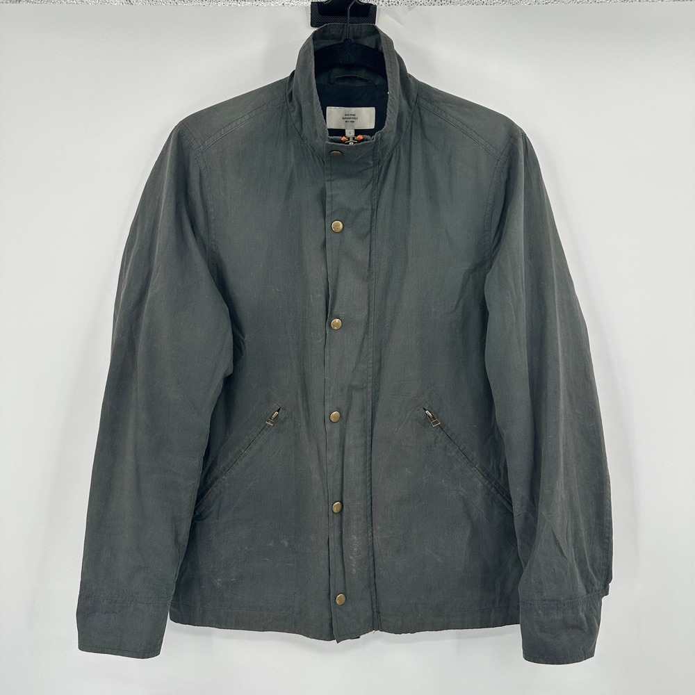Jack Spade Bleecker Street Mens Charcoal Gray Waxed Cotton Jacket Size Small